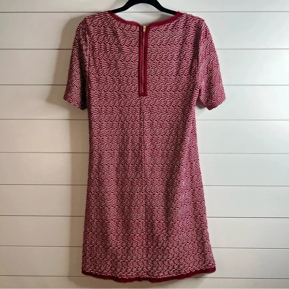 Anthropologie Maeve‎ Burgundy White Short Sleeve A-Line Mini Dress. Size Medium. - Picture 4 of 12